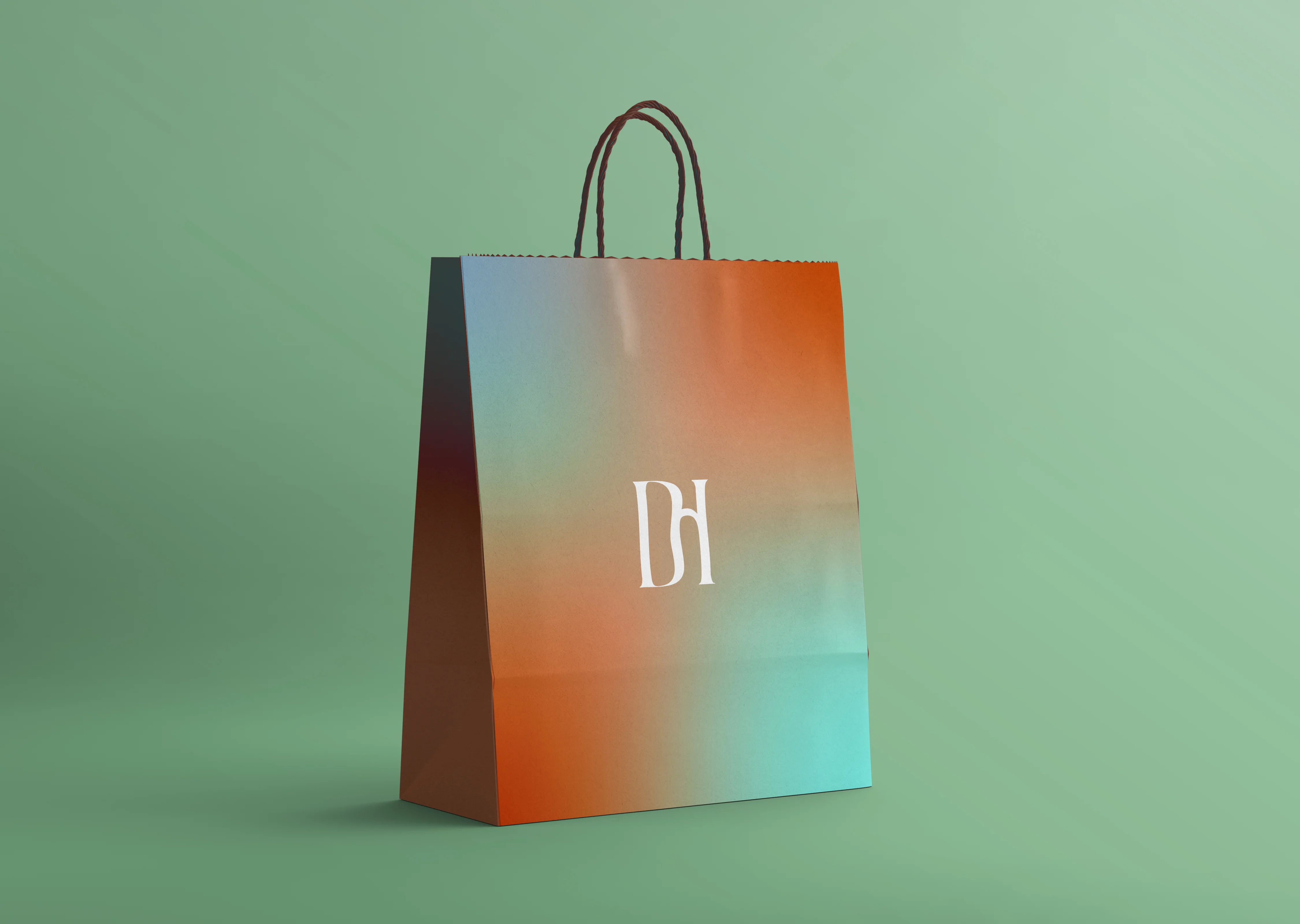 Kraft paper shopping bag mockup variation 3